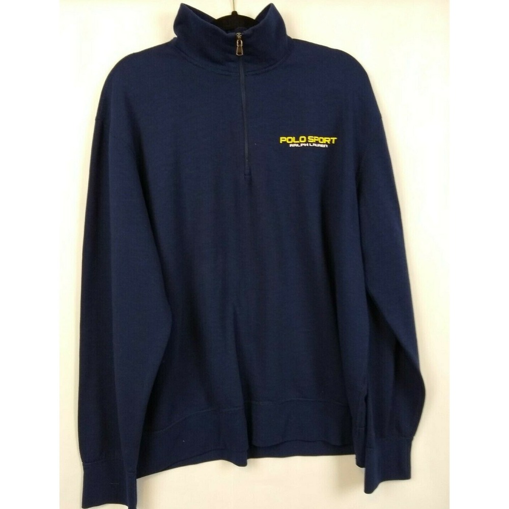 Ralph Lauren Polo Sport Men's XL Navy Classic Pullover 1/4 Zip